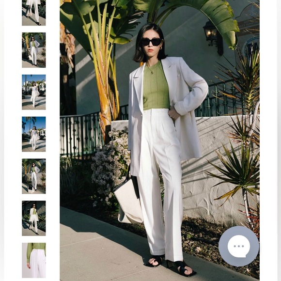 Petite Studio Pants - Petite Studio white wide leg pants